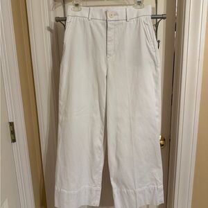 SPANXsupersmooth Stretch Twill Cropped Wide Leg Pant Classic White Small NWOT